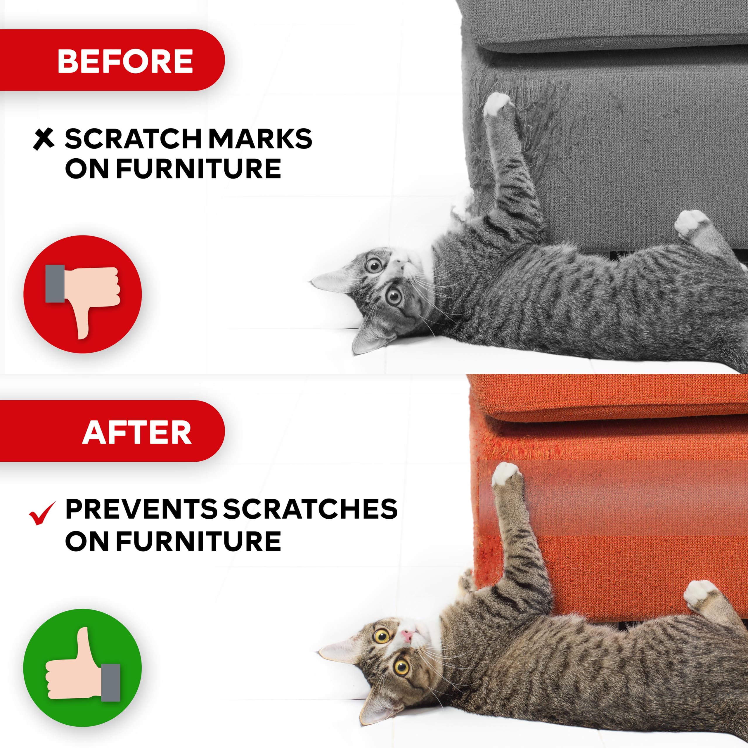 Xfasten Anti-Scratch Cat Training Tape, Clear, 2.5-Inches X 15 Yards (Single Roll), Door, Couch, Furniture And Leather Scratch G